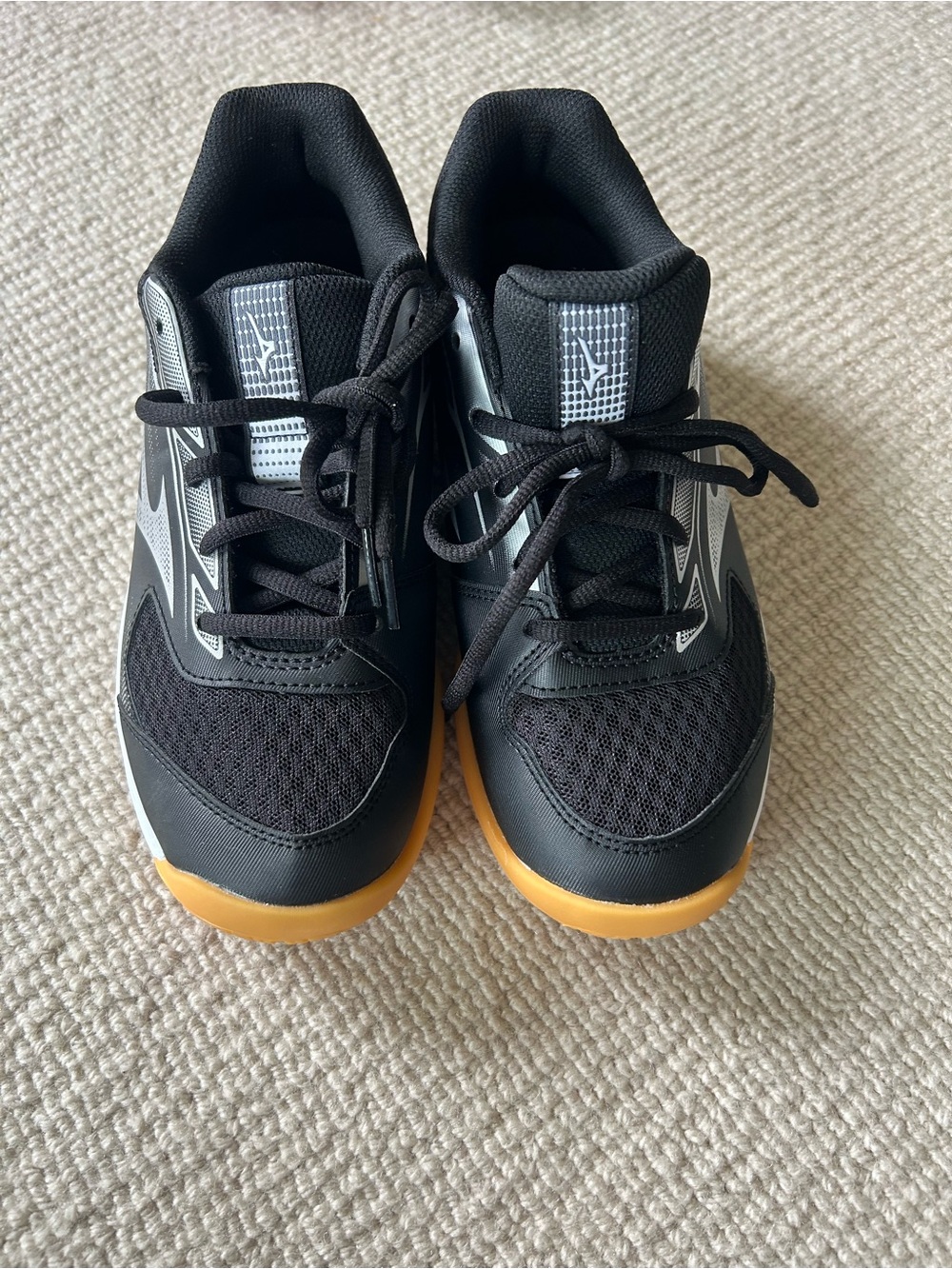 Mizuno Black Sneakers with Gum Outsole and Silver Accents
